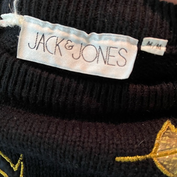 Vintage Black Knit Sweater with Gold Appliqué - Picture 4 of 6